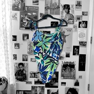 AERIE High-Leg One-Leg Bathing Suit💚💙